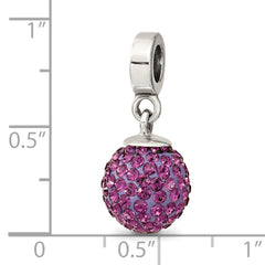 Sterling Silver Reflections Feb Preciosa Crystal Ball Dangle Bead