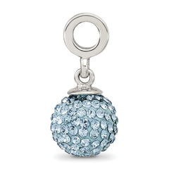 Sterling Silver Reflections March Preciosa Crystal Ball Dangle Bead