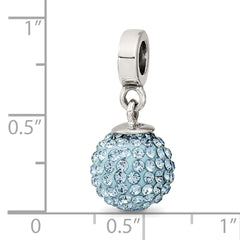 Sterling Silver March Crystal Dangle Bead with Antiqued Finish