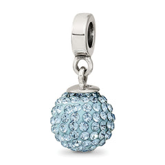 Sterling Silver Reflections March Preciosa Crystal Ball Dangle Bead