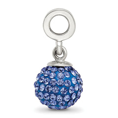 Sophia Jewelers Sterling Silver Crystal Ball Dangle Bead with Blue Preciosa Stones