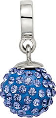 Sophia Jewelers Sterling Silver Crystal Ball Dangle Bead with Blue Preciosa Stones