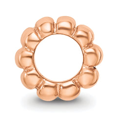 Sterling Silver Reflections Rose Gold-plated Scalloped Spacer Bead