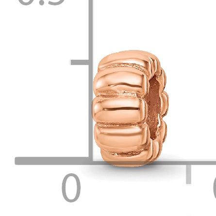 Sterling Silver Reflections Rose Gold-plated Scalloped Spacer Bead