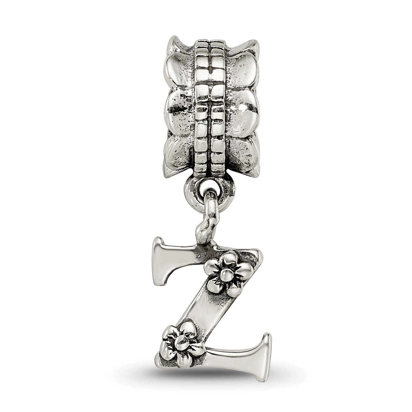 Sterling Silver Reflections Letter Z Dangle Bead