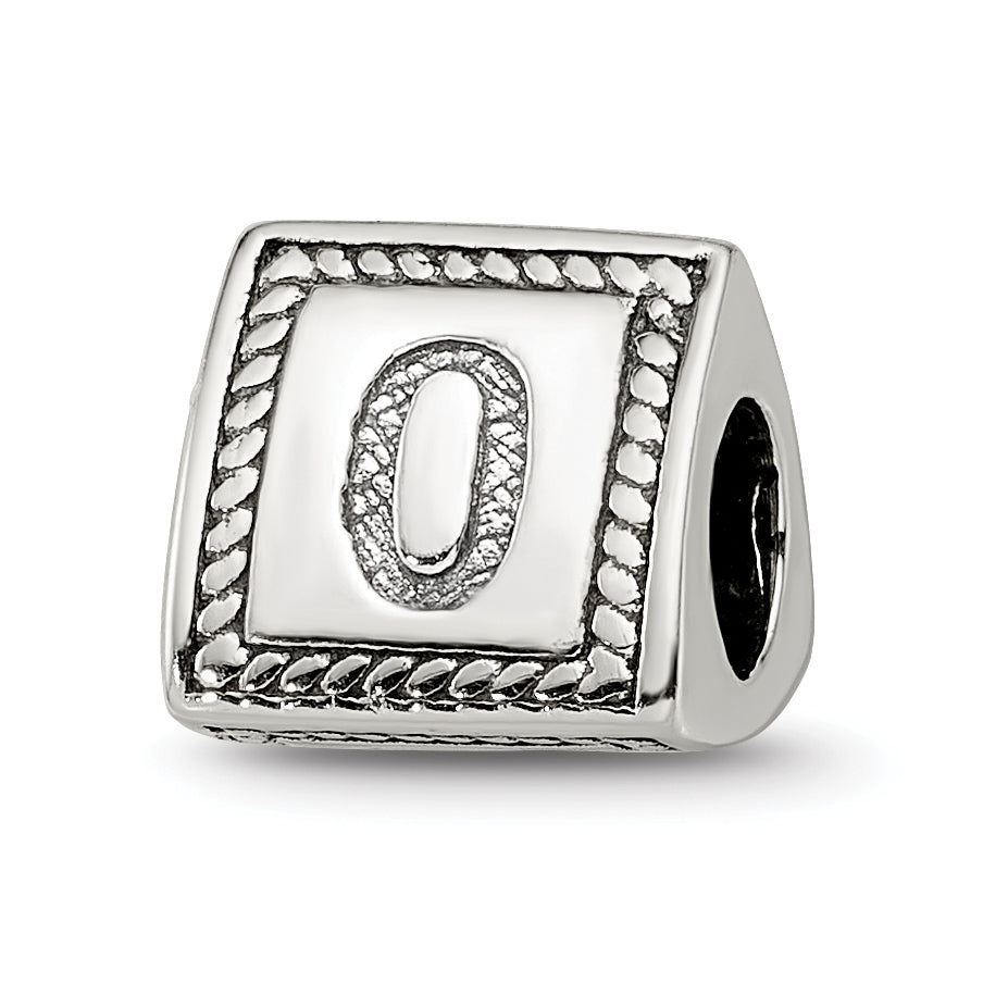 Sterling Silver Reflections Number 0 Triangle Block Bead