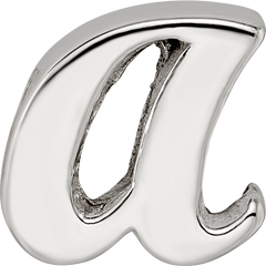 Sterling Silver 925 Script Letter A Bead with Polished Finish