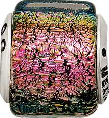 Sterling Silver Reflections Purple/Pink/Green Dichroic Glass Bead