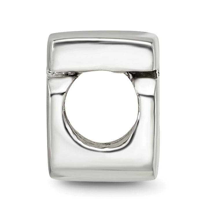 Sterling Silver 925 Polished Numeral 5 Bead with Sleek Timeless Design