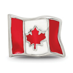 Sterling Silver Reflections Enameled Canada Flag Bead