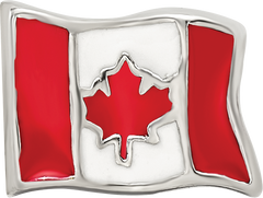 Sterling Silver Reflections Enameled Canada Flag Bead