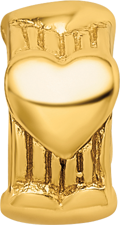 Sterling Silver Gold-plated Reflections Heart Bead