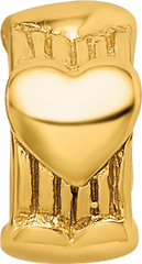 Sterling Silver Gold-plated Reflections Heart Bead