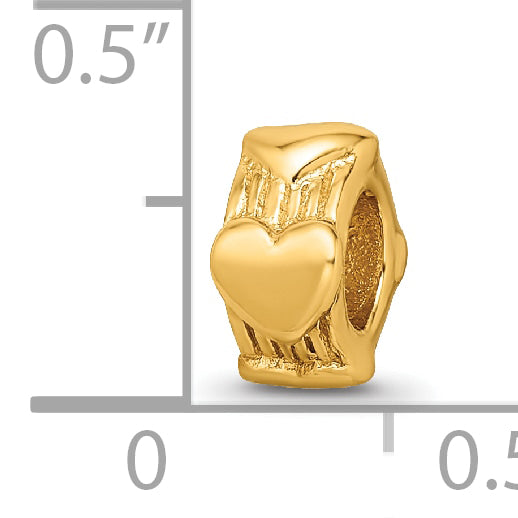 Sterling Silver Gold-plated Reflections Heart Bead