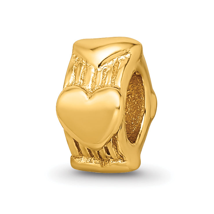 Sterling Silver Gold-plated Reflections Heart Bead