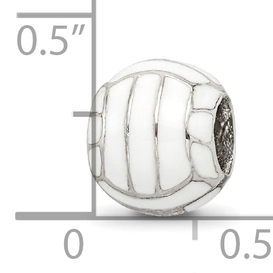 Sterling Silver Reflections Enameled Volleyball Bead