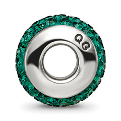 Sterling Silver Reflections Medium Green Full Preciosa Crystal Bead