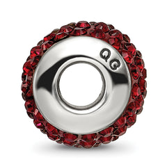 Sterling Silver 925 Maroon Preciosa Crystal Bead with Polished Finish