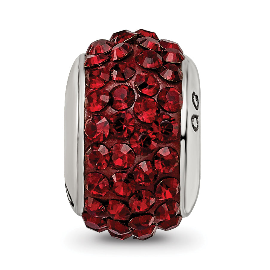 Sterling Silver 925 Maroon Preciosa Crystal Bead with Polished Finish