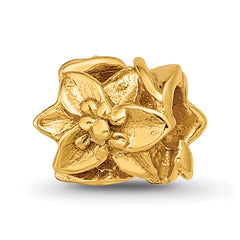 Sterling Silver Gold-plated Reflections Plumeria Floral Bead