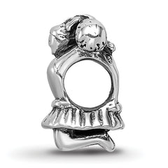 Sterling Silver 925 Cheerleader Bead Polished Finish Solid Charm