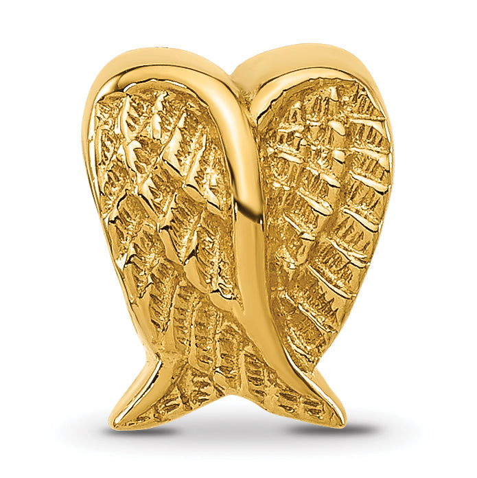 Sterling Silver Reflections Gold-plated Angel Wings Bead