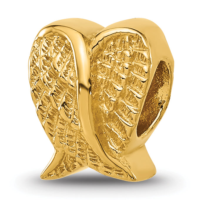 Sterling Silver Reflections Gold-plated Angel Wings Bead