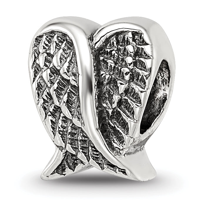 Sterling Silver Reflections Heart Shaped Wings Bead