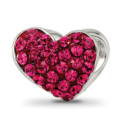 Sterling Silver Reflections Red Preciosa Crystal Heart Bead