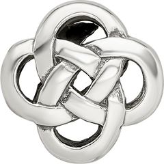 Sterling Silver 925 Celtic Knot Bead Solid Casted Elegant Design