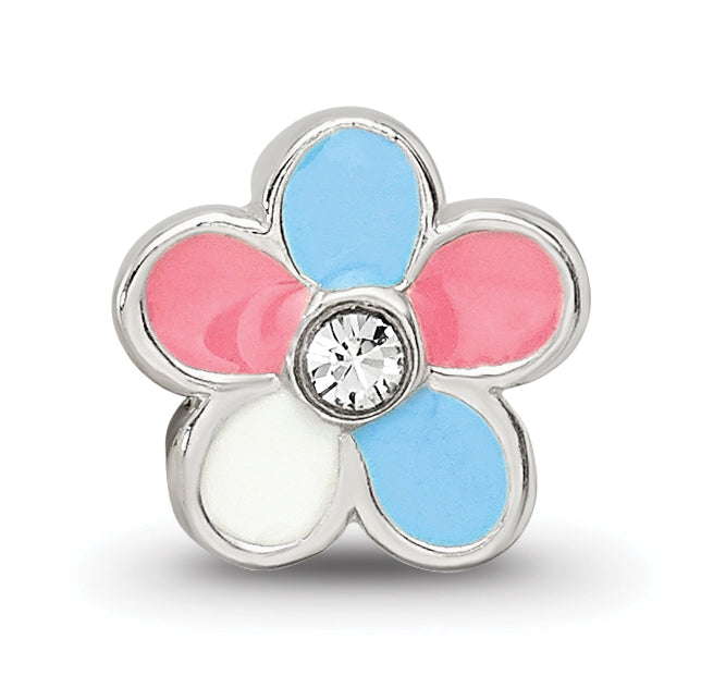 Sterling Silver Reflections Kids Enameled Flower Bead