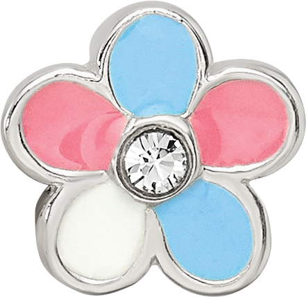 Sterling Silver Reflections Kids Enameled Flower Bead