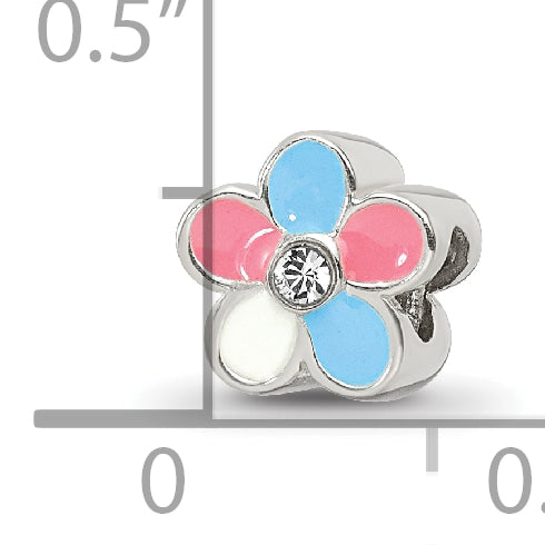 Sterling Silver Reflections Kids Enameled Flower Bead