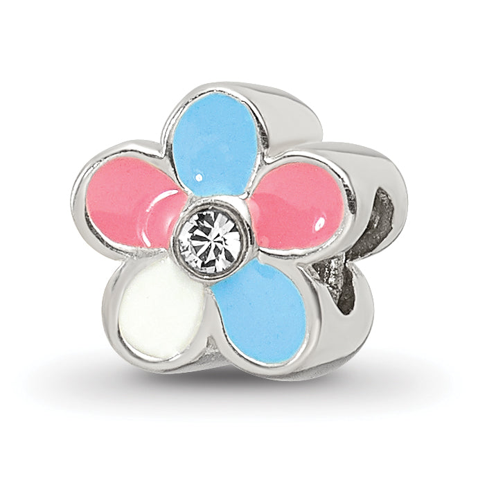 Sterling Silver Reflections Kids Enameled Flower Bead