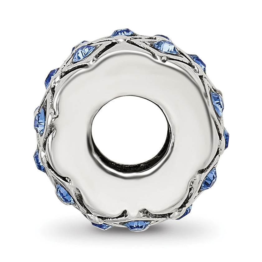 Sterling Silver 925 Bead with Blue Preciosa Crystal for September Birthstone