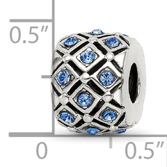 Sterling Silver 925 Bead with Blue Preciosa Crystal for September Birthstone