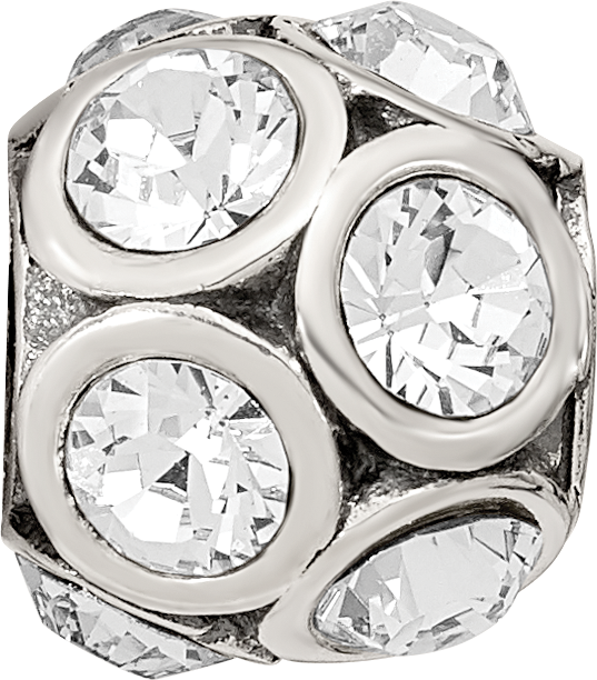 Sterling Silver 925 April Birthstone Bead with Preciosa Crystal