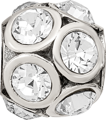 Sterling Silver 925 April Birthstone Bead with Preciosa Crystal