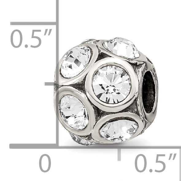 Sterling Silver 925 April Birthstone Bead with Preciosa Crystal