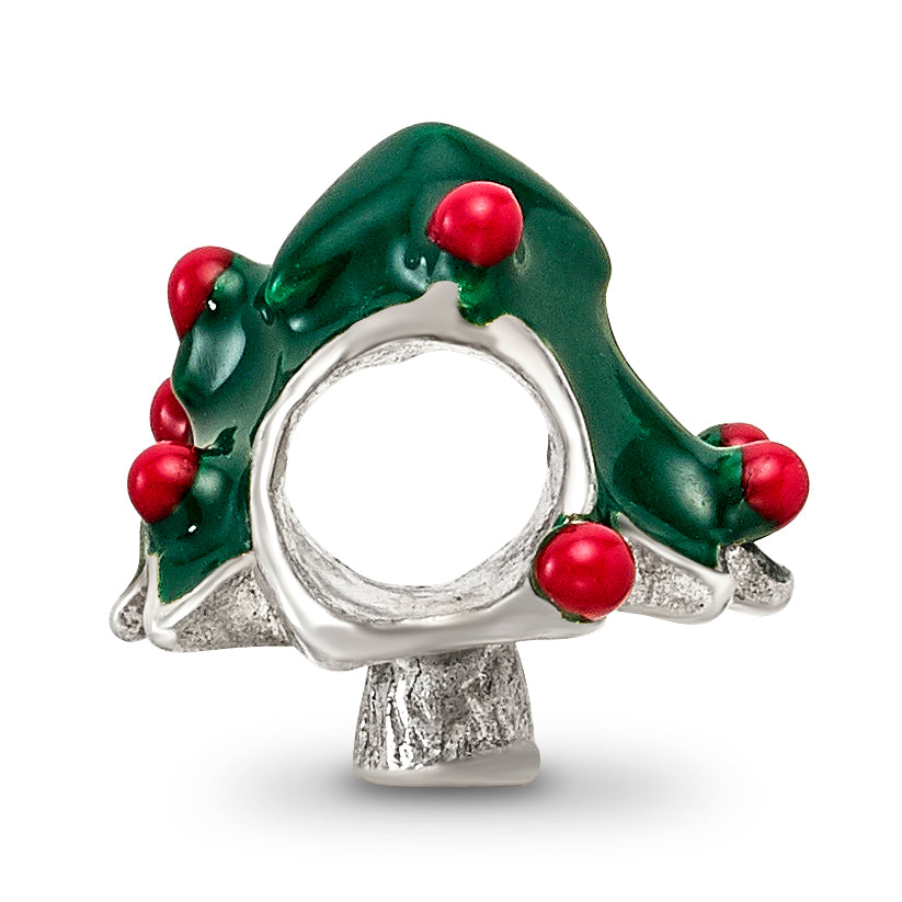 Sterling Silver Reflections Enameled Christmas Tree Bead