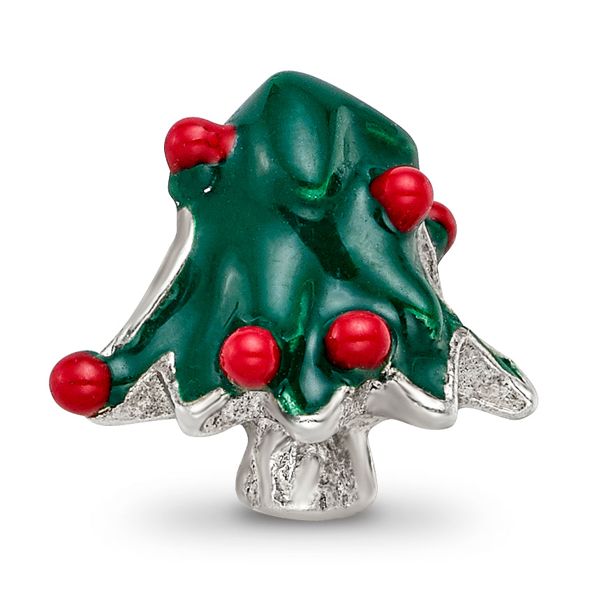 Sterling Silver Reflections Enameled Christmas Tree Bead