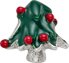 Sterling Silver Reflections Enameled Christmas Tree Bead