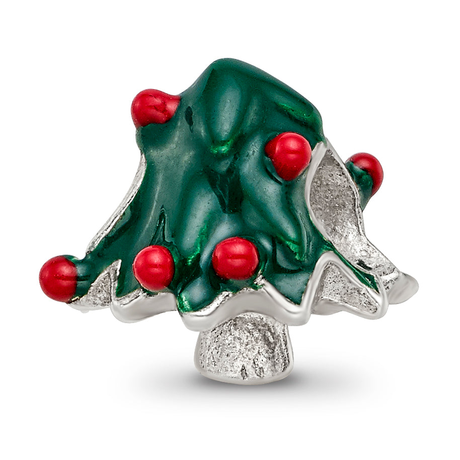 Sterling Silver Reflections Enameled Christmas Tree Bead