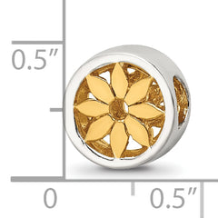 Sterling Silver Reflections Gold-plated Flower Bead