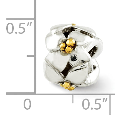 Sterling Silver Reflections Gold-plated & Polished Flowers Bead