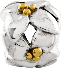 Sterling Silver Reflections Gold-plated & Polished Flowers Bead