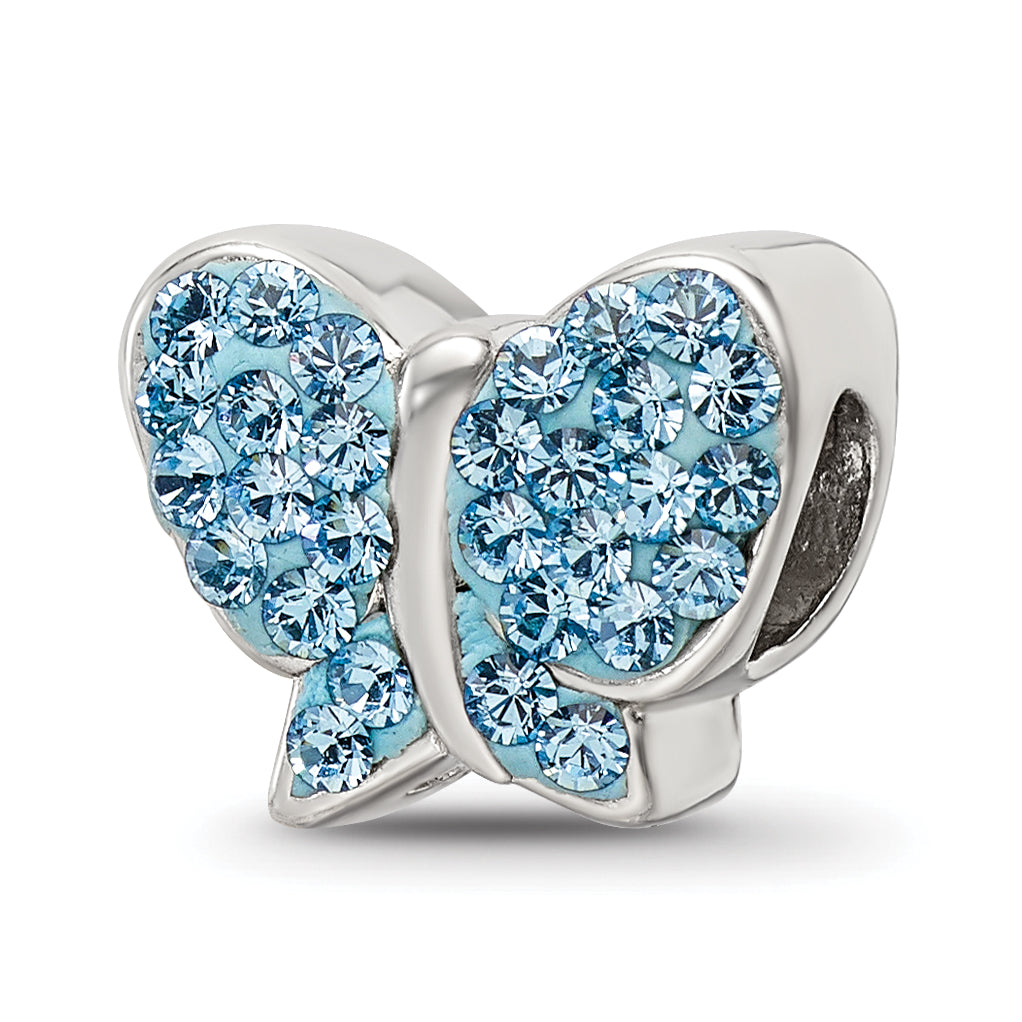 Sterling Silver Reflections Blue Preciosa Crystal Butterfly Bead