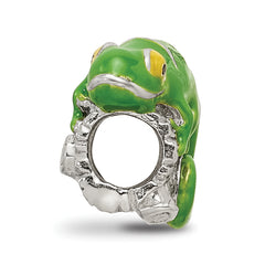 Sterling Silver 925 Enameled Lizard Bead with Solid Cast Design