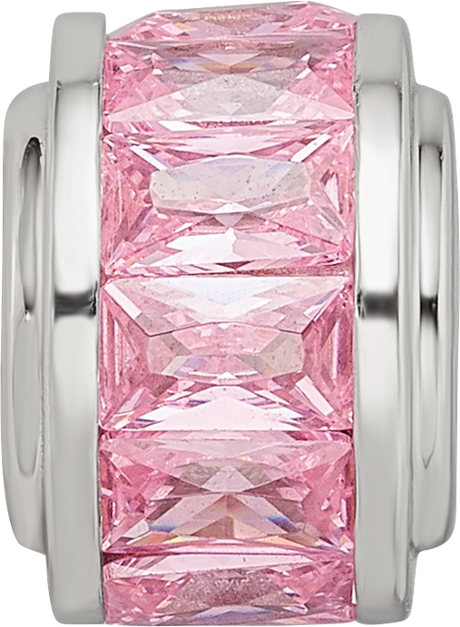 Sterling Silver Reflections Pink CZ Bead