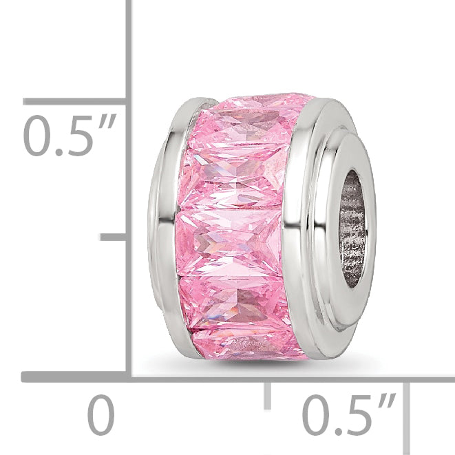 Sterling Silver Reflections Pink CZ Bead